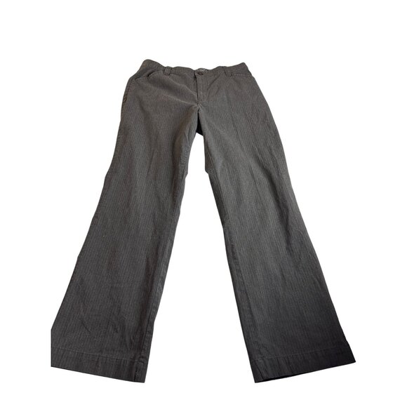 Lee Comfort Waistband Gray Pinstripe Wide Leg Womens Pants Size 16 Medium - Picture 1 of 5